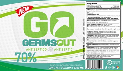 3785 mL Label (Etiqueta Full Cmyk Alcohol 1 Galon 3785 mL. Germsout 70 Min)